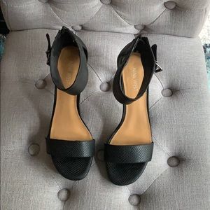Black strap shoes